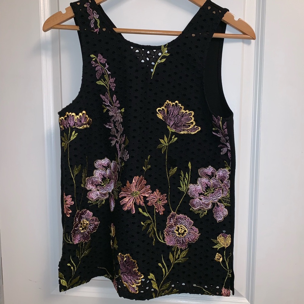 Anthropologie Embroidery Detail Top